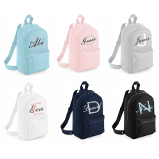 Personalised Mini Kids Script Backpack Boys Girls Name Toddler School Bag
