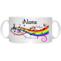 Rainbow Musical Score Notes 11oz Personalised Mug 