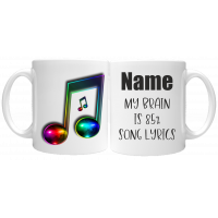 Rainbow Musical Notes 11oz Personalised Mug 