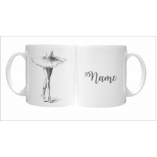 En Pointe Pencil Drawn Ballerina 11oz Personalised Mug 