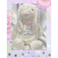 Personalised Embroidered Cream Plush Bunny Rabbit 