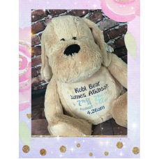 Personalised Embroidered Brown Plush Dog Teddy