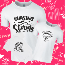Little Tornado / Chasing Storms Twinning Family T-Shirt Set