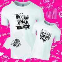 Here Comes Trouble Twinning Family T-Shirt Set