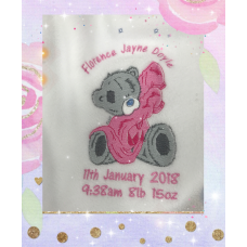 Personalised Embroidered Grey Tatty Teddy Fleece Blanket